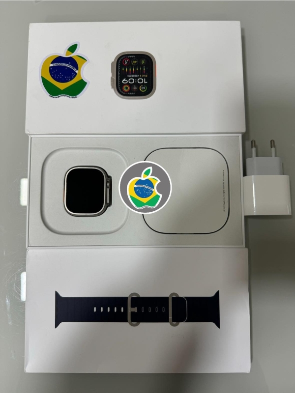 Apple Watch Ultra 2 - Natural - 49mm + TOP - Pulseira Azul Escuro - Novo - Caixa Lacrada! - R$ 5.500,00. Aceito só iPhone na troca - Aceito Cartão até 18x + juros. Tubarão - SC. Atenção: Compra feita pelo site, acrescenta 5%, à mais encima do valor!!! - Imagem 2