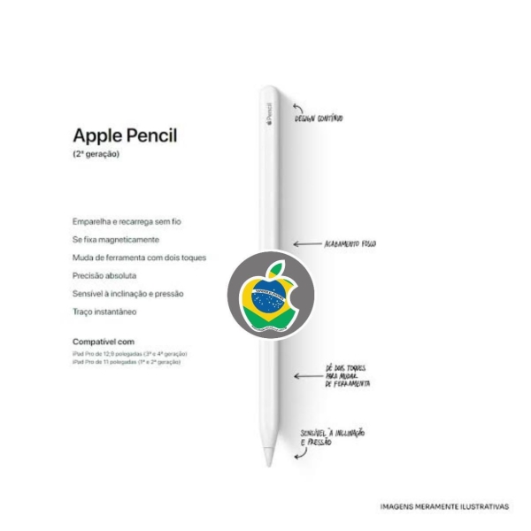 Caneta Pencil 2 - Para iPad Pro em diante - Novo - R$ 800,00. Aceito Cartão até 18x + juros. Tubarão - SC. Atenção: Compra feita pelo site, acrescenta 5%, à mais encima do valor!!!