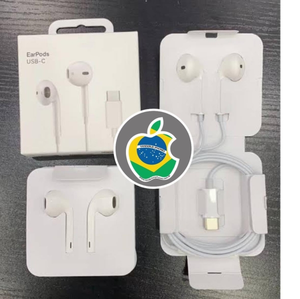 Fone Ouvido USB C - Original - Para iPhone 15 em diante - R$ 180,00. Aceito Cartão até 18x + juros. Tubarão - SC. Atenção: Compra feita pelo site, acrescenta 5%, à mais encima do valor!!!